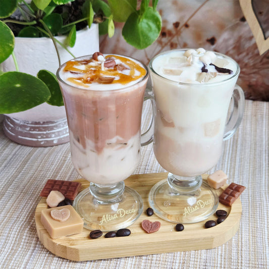 Handgemachte Sojawachskerze im Caramel Macchiato Latte Look