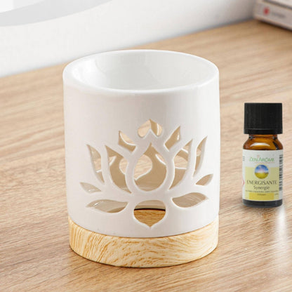 Ceramic Oil Burner & Wax Melt Warmer with Water Lily Scent by Zen'Arome