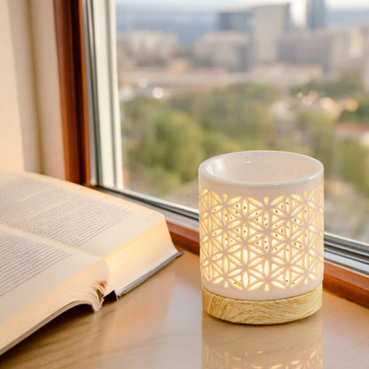Lampe à parfum Fleur de Vie – brûleur en céramique