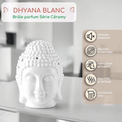 White Buddha Ceramic Oil & Wax Burner “Dhyana”