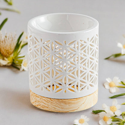 Lampe à parfum Fleur de Vie – brûleur en céramique