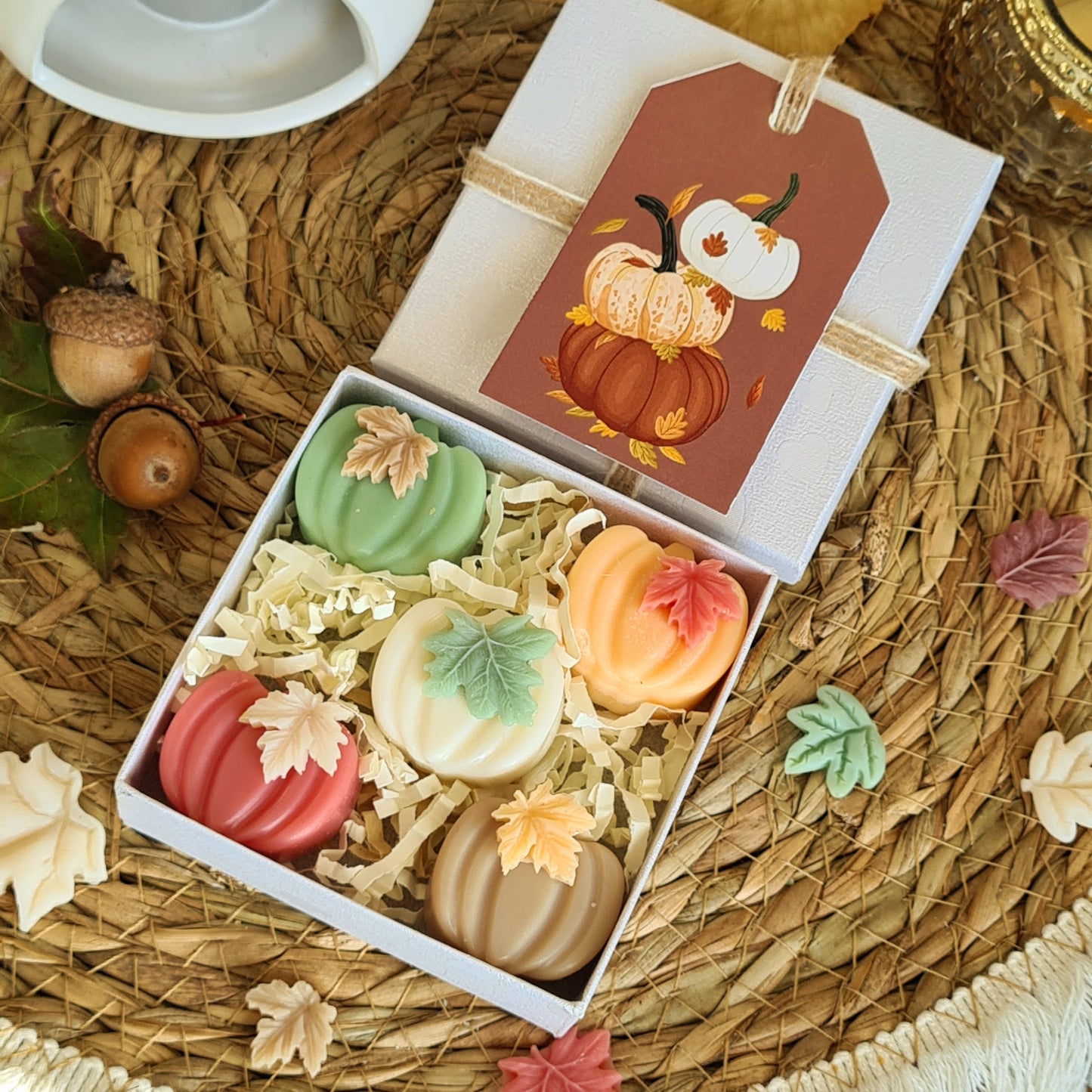 Zarte Mini Kürbisse – Handgemachte Wax Melts in Mini-Kürbisform