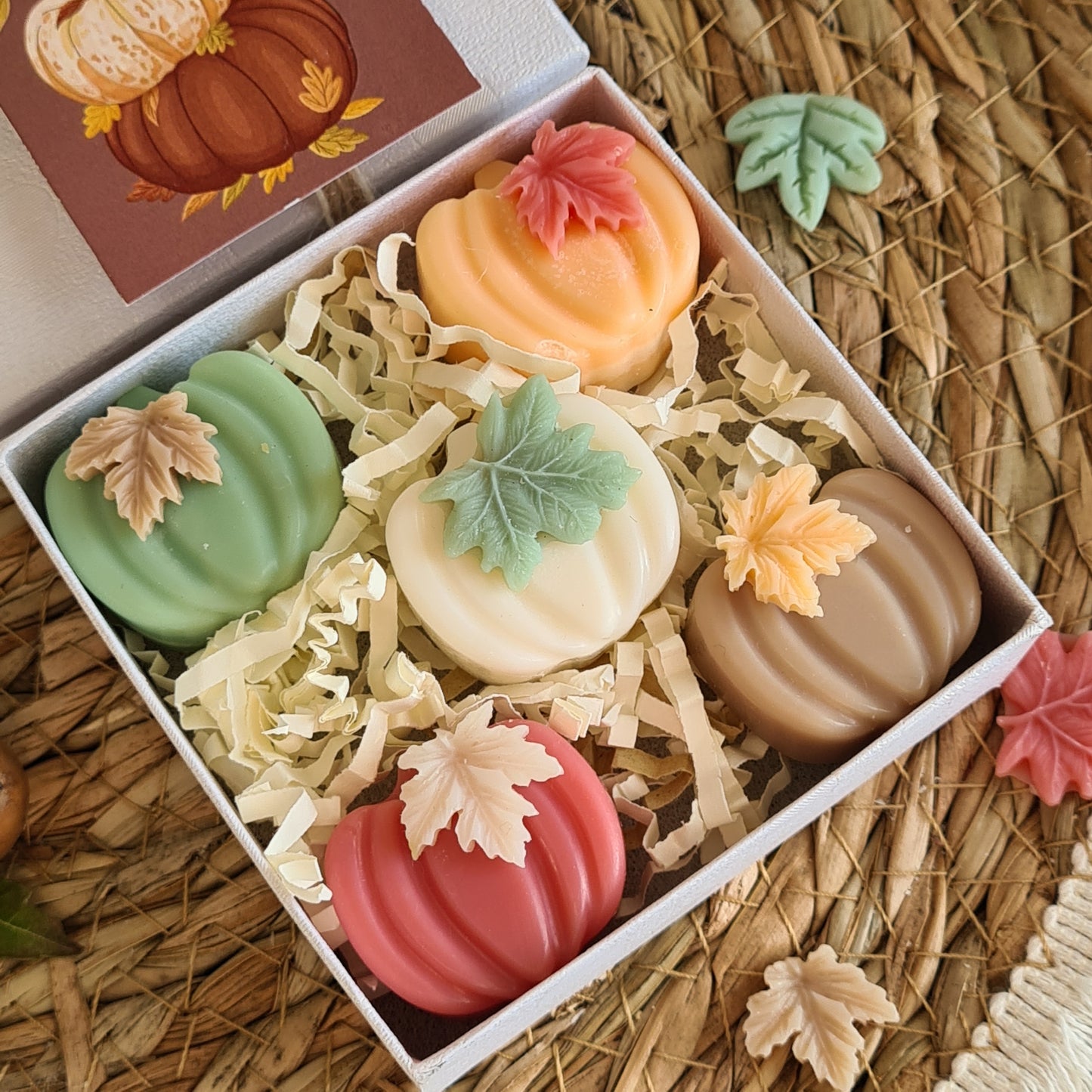 Zarte Mini Kürbisse – Handgemachte Wax Melts in Mini-Kürbisform