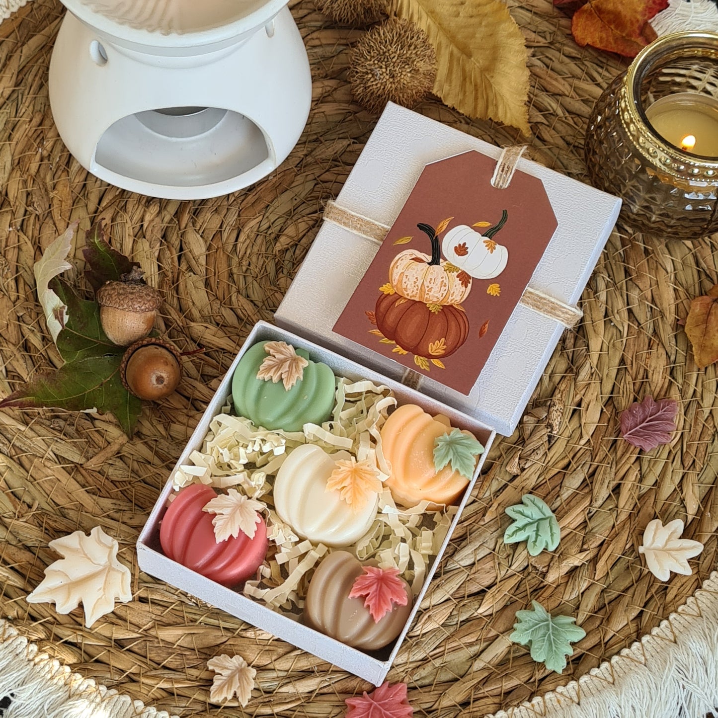 Zarte Mini Kürbisse – Handgemachte Wax Melts in Mini-Kürbisform