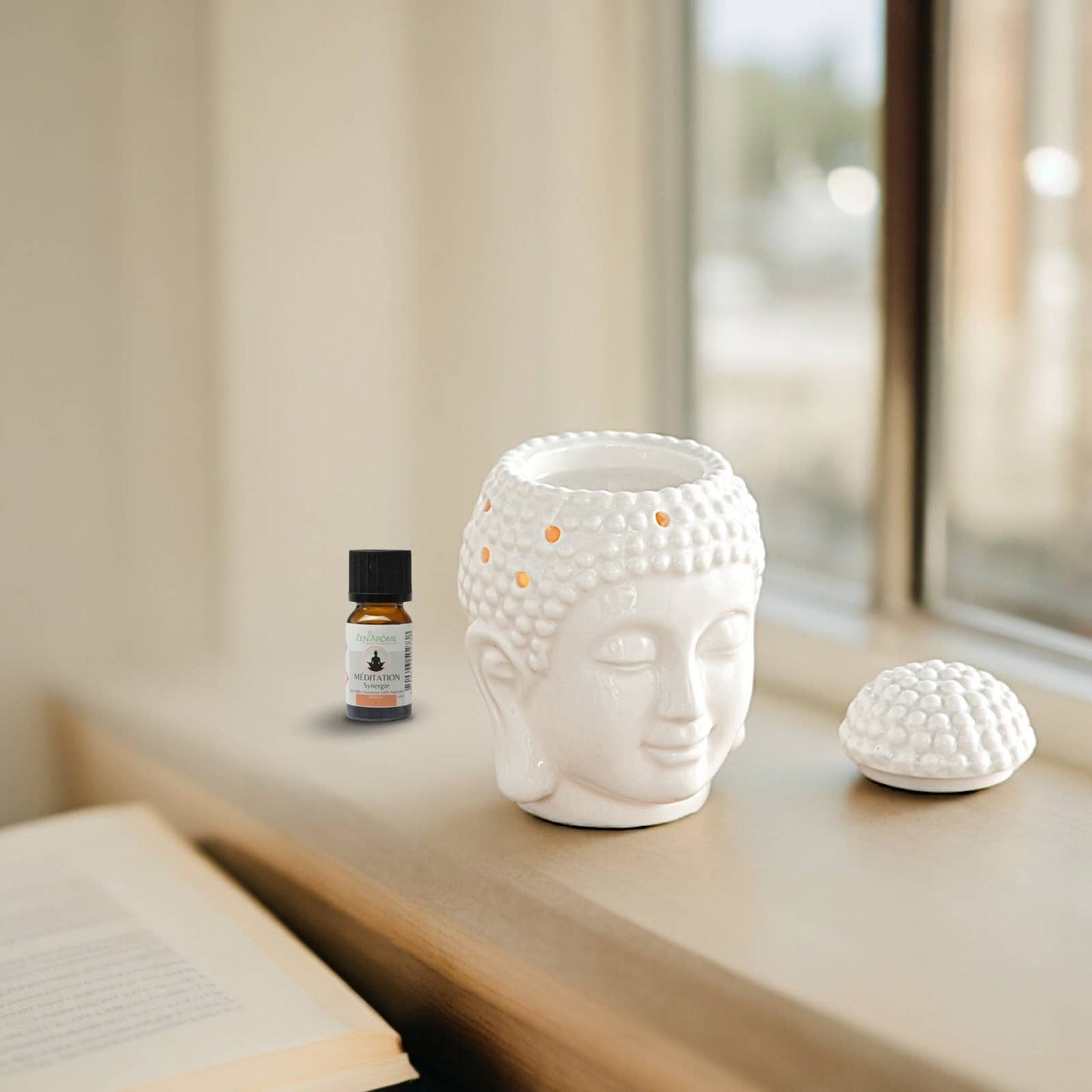 White Buddha Ceramic Oil & Wax Burner “Dhyana”