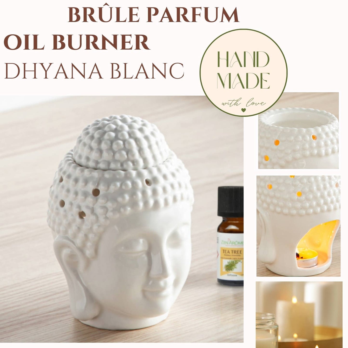White Buddha Ceramic Oil & Wax Burner “Dhyana”