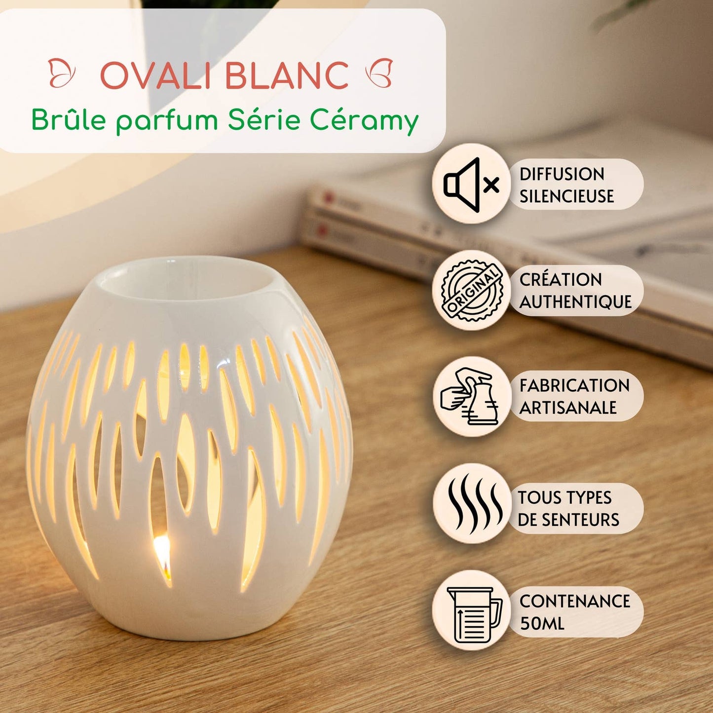 Ovali White Ceramic Oil & Wax Burner