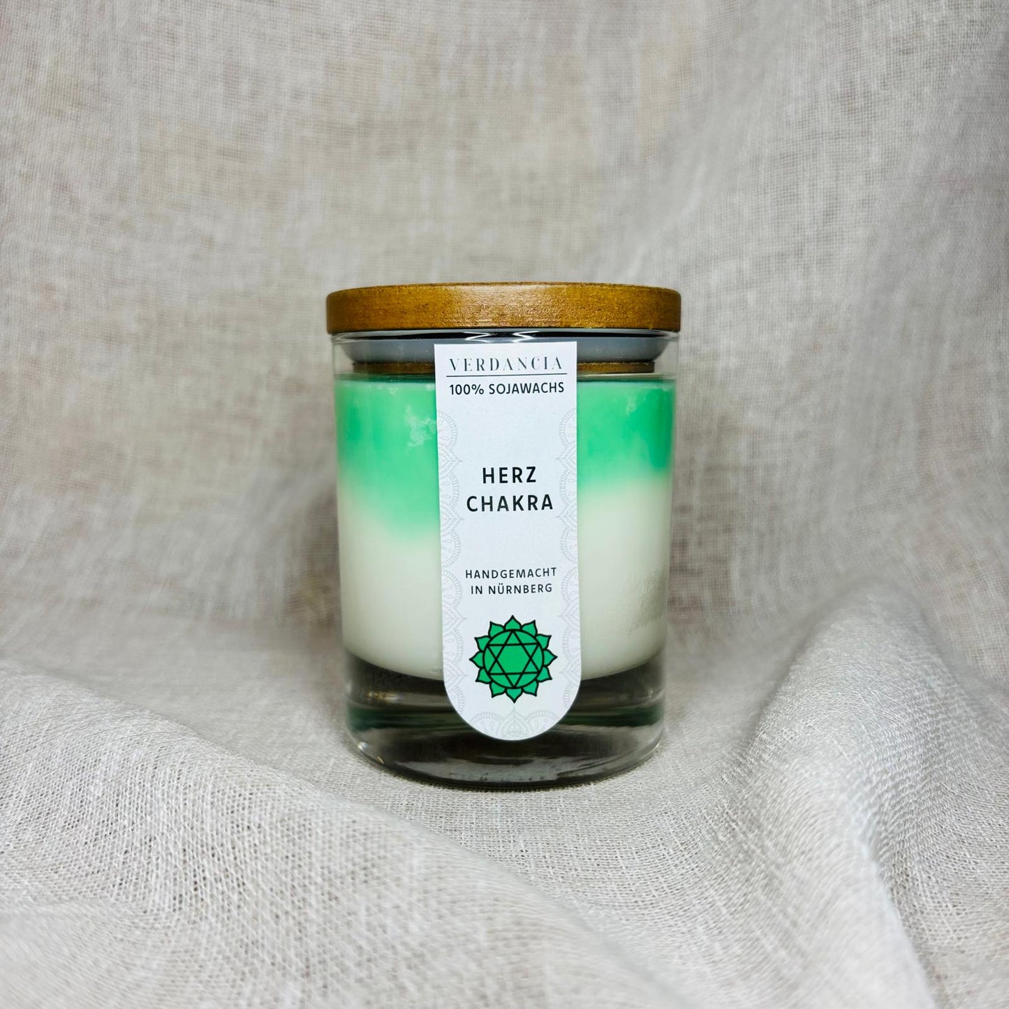 Soja-Duftkerze - Chakra-Kerze - "Herzchakra" - Yogakerze