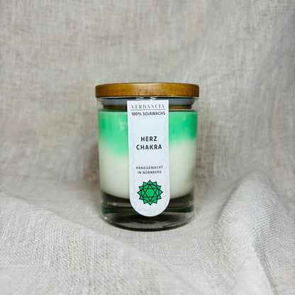 Soja-Duftkerze - Chakra-Kerze - "Herzchakra" - Yogakerze