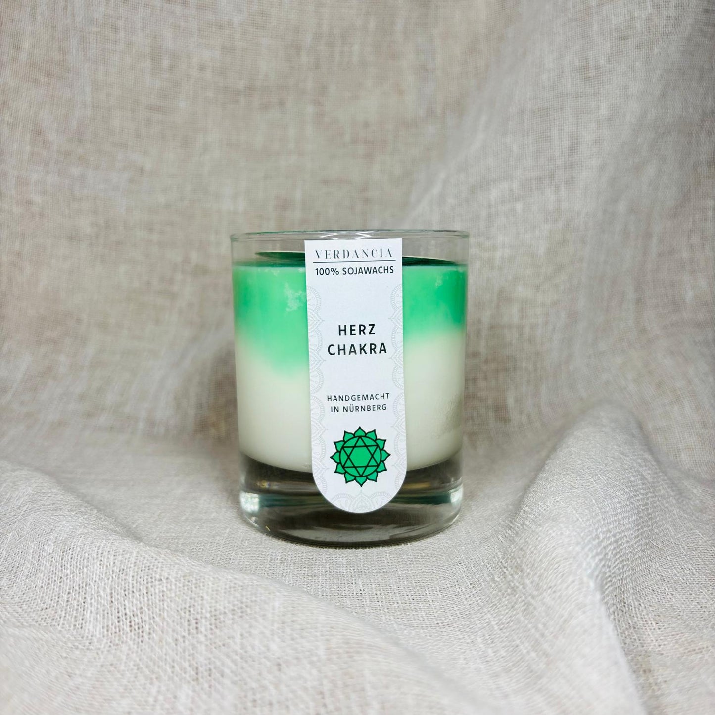 Soja-Duftkerze - Chakra-Kerze - "Herzchakra" - Yogakerze