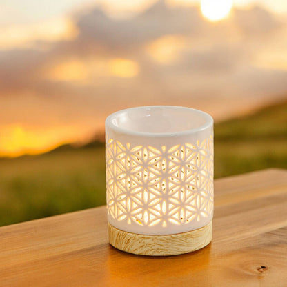 Lampe à parfum Fleur de Vie – brûleur en céramique