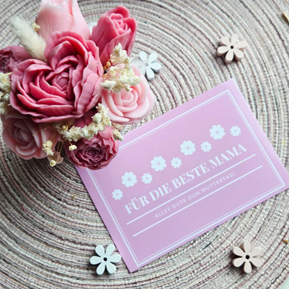 Kerzenstrauß für Mama – Muttertag Geschenk – Beste Mama Duftkerze – Blumen Kerze – Handgemacht