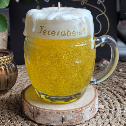 Personalisierte Bierkerze im Glas