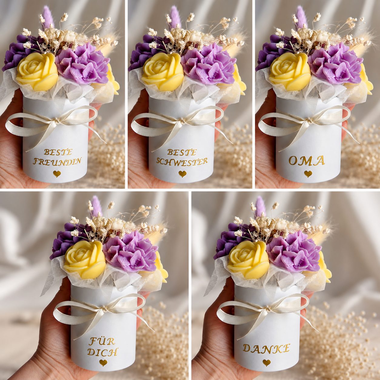 Handgemachte Duftblüten mit Ribbon Geschenkverpackung