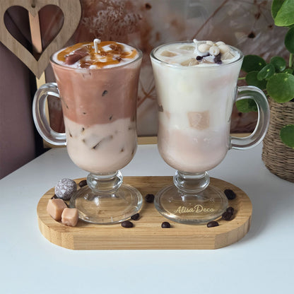 Sojawachskerze im Latte Stil in Coffee-Bar Umgebung