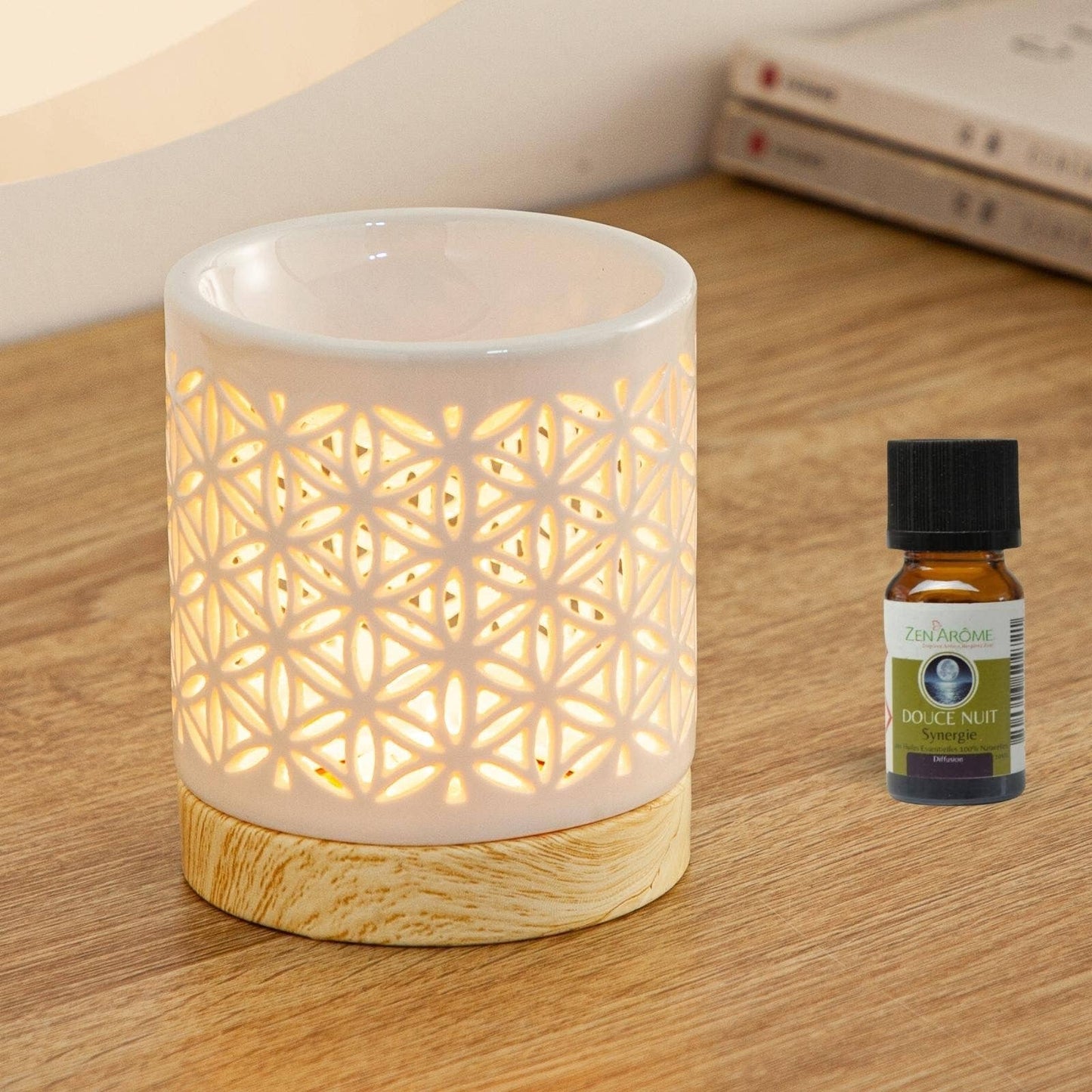 Lampe à parfum Fleur de Vie – brûleur en céramique