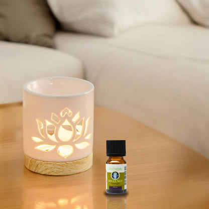 Ceramic Oil Burner & Wax Melt Warmer with Water Lily Scent by Zen'Arome