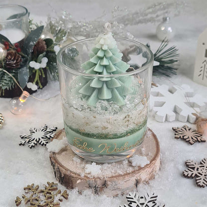 Sojawachs-Gel-Kerze mit Tannenbaum – elegantes Weihnachtsdesign
