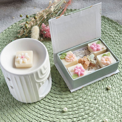 Florale Wax Melts Geschenkset mit Duftlampe – Home Fragrance Geschenk