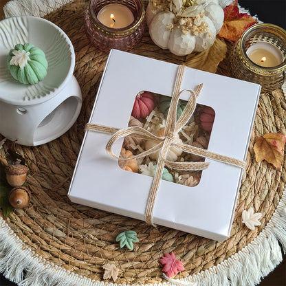 Handgemachte Duftwachse in zarter Kürbisform, Pastellfarben