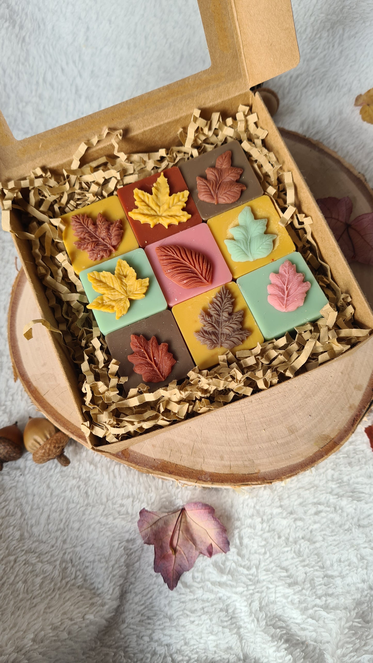 Herbstkollektion Wax Melts – natürliche Düfte im Blätterdesign