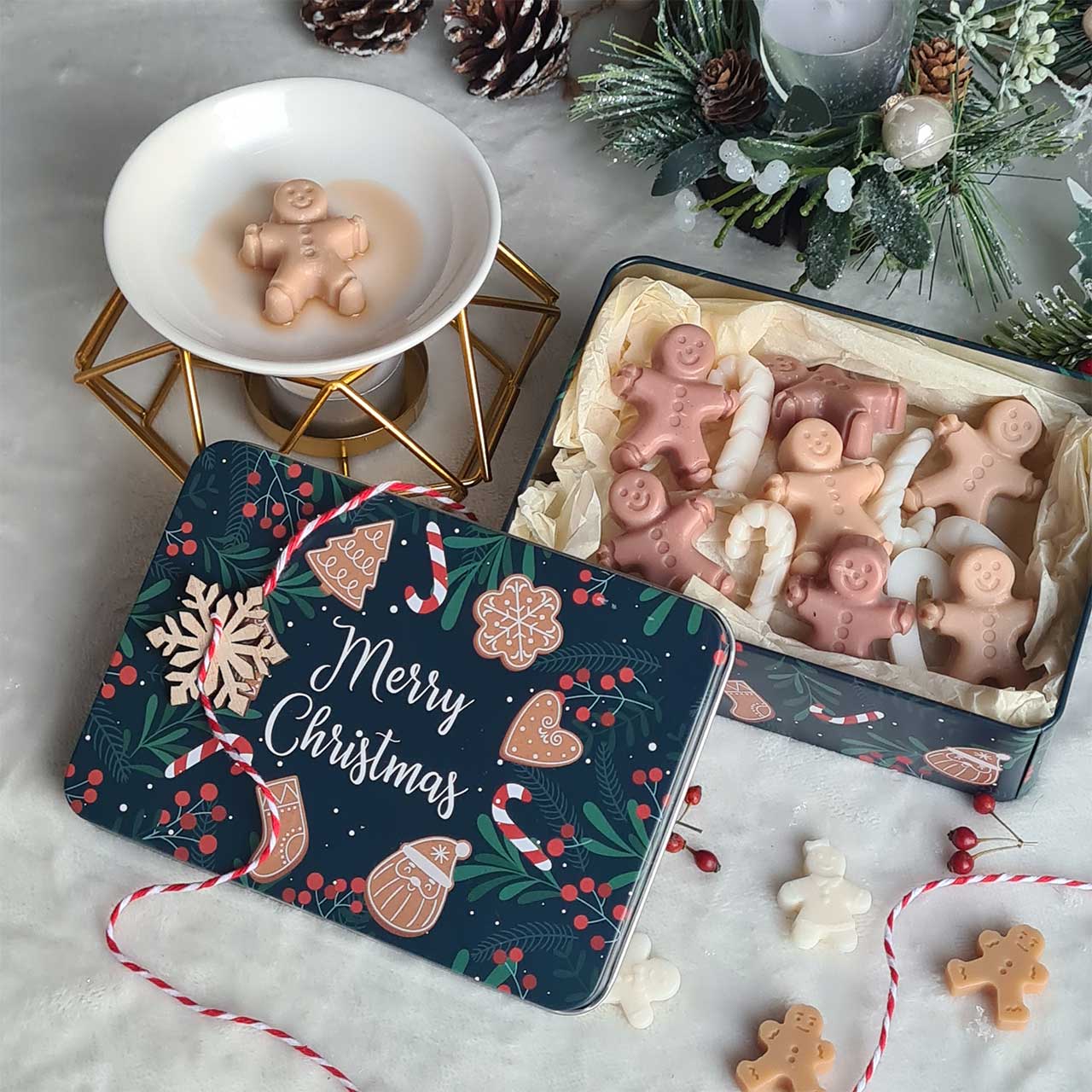 Vegane Weihnachts-Wax Melts mit winterlichen Aromen.