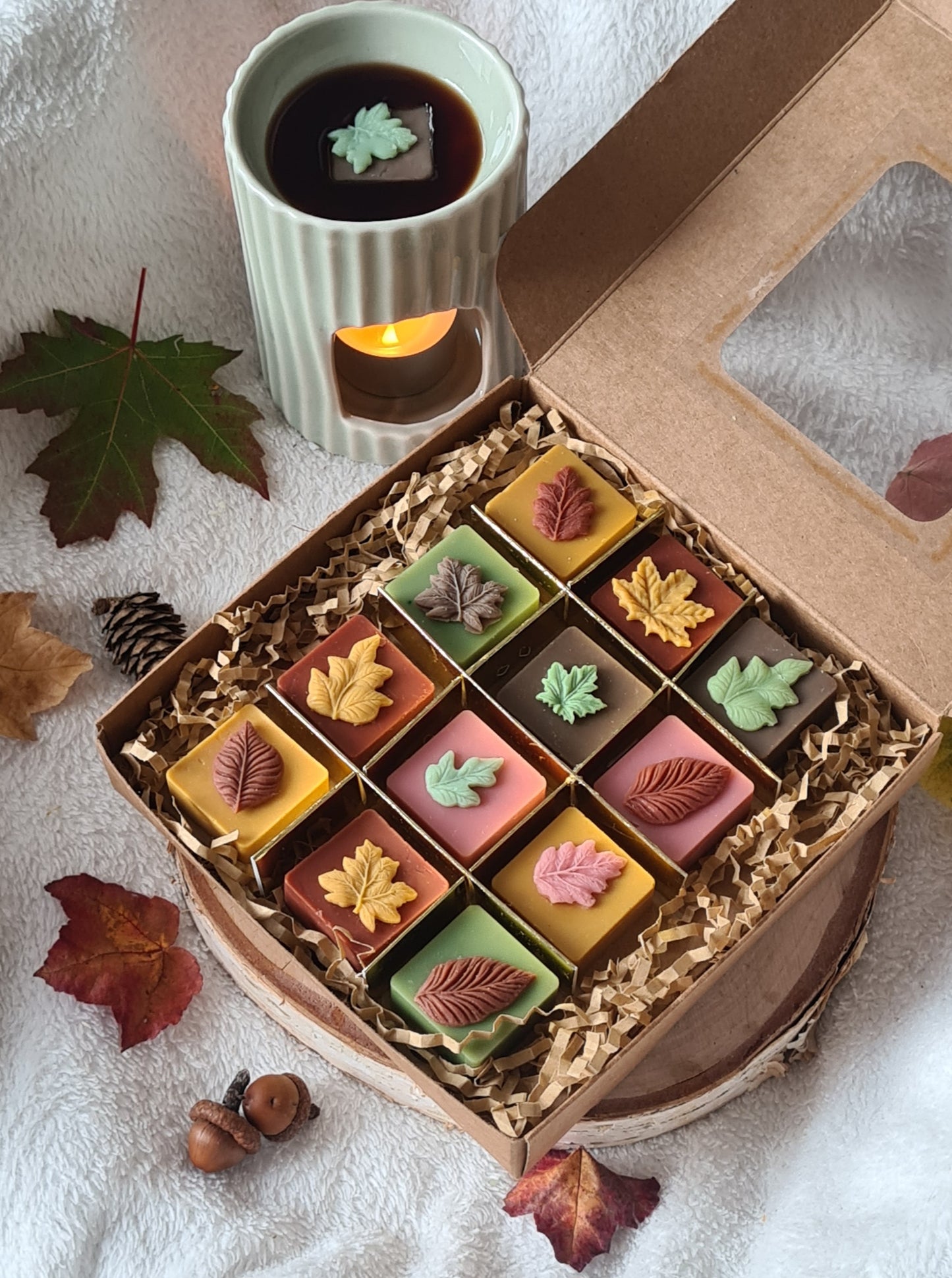 Set Herbstzauber Wax Melts – Blattformen als Deko und Duft