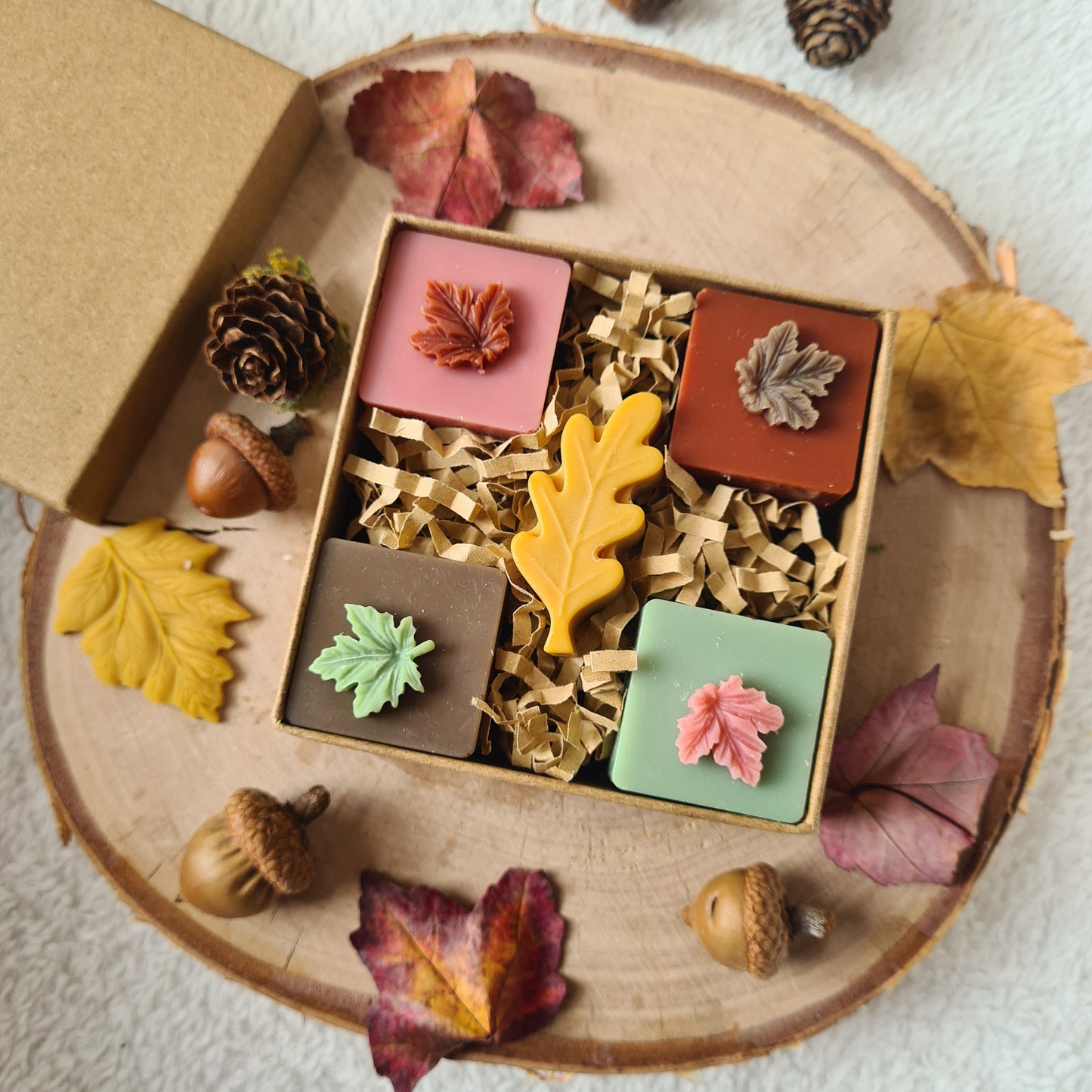 Herbstzauber Wax Melts – Blätter in sanften Farbtönen