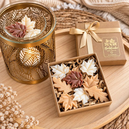 Herbstzauber Geschenkset mit Duftlampe und handgemachten Wax Melts