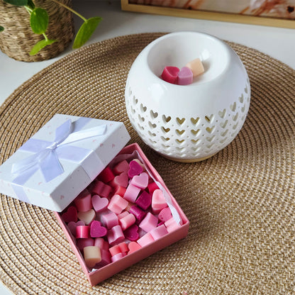 Detailaufnahme rosa Herz Duftmelts