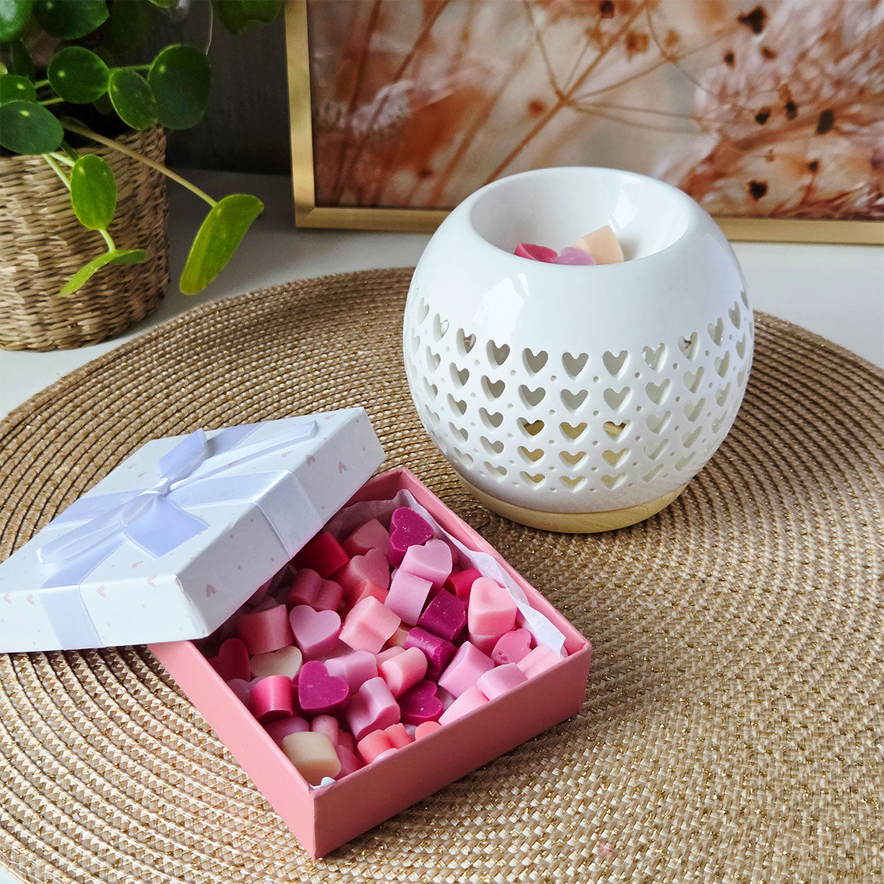 Geschenkbox mit Schleife für Duftwachse