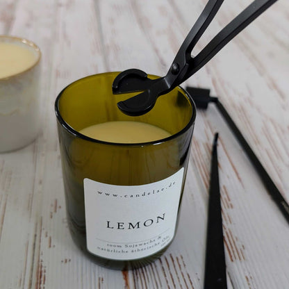 Kerzenpflege-Set Schwarz – Dochtschere, Kerzenlöscher & Dochtheber für Duftkerzen