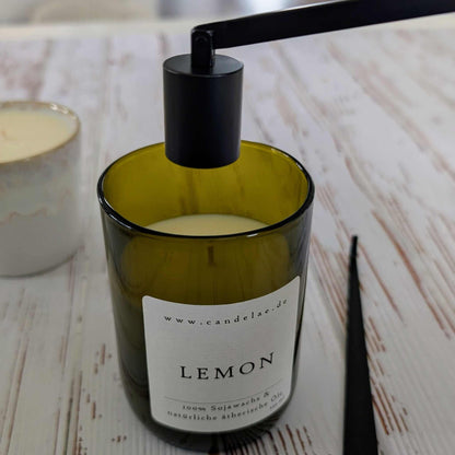 Kerzenpflege-Set Schwarz – Dochtschere, Kerzenlöscher & Dochtheber für Duftkerzen