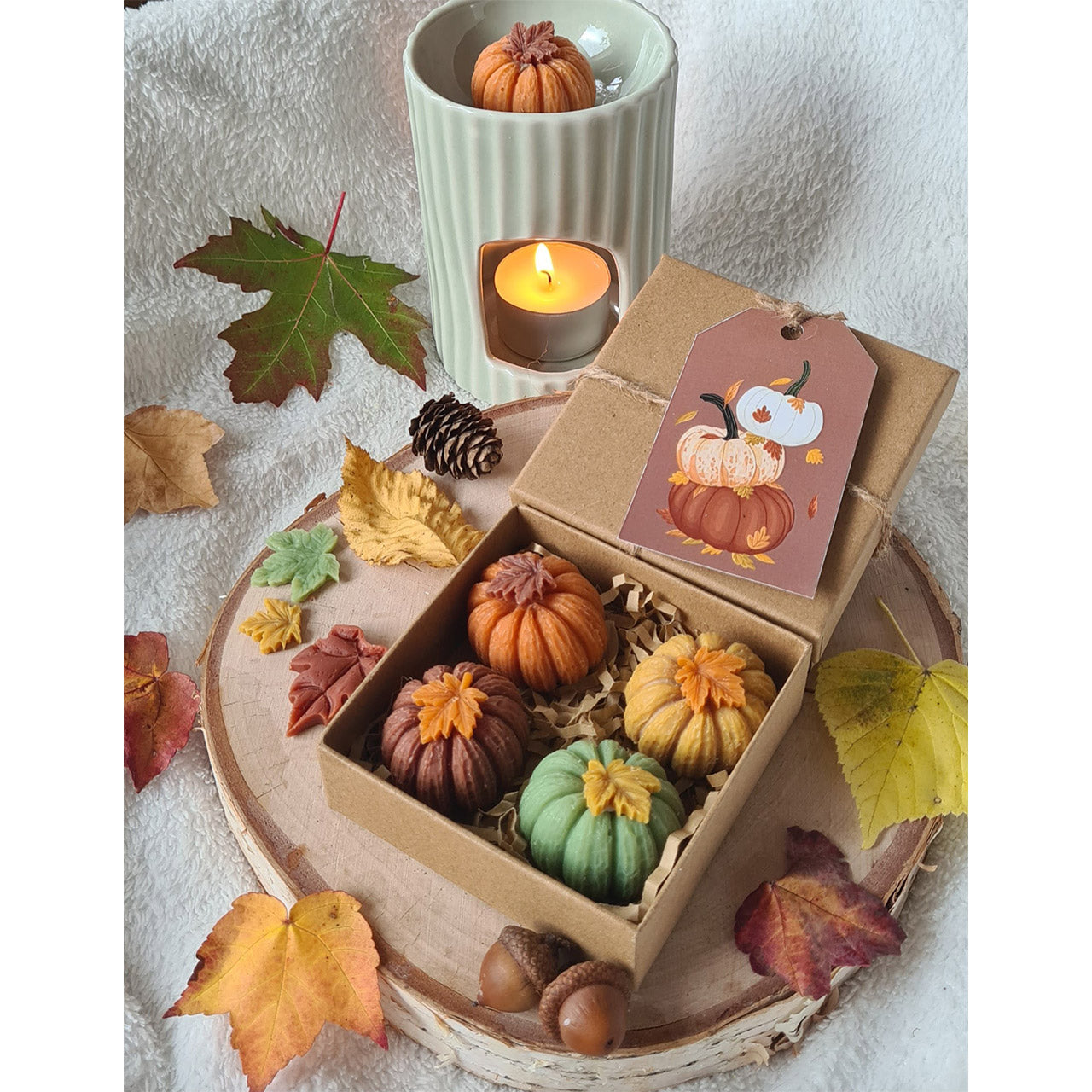 Handgemachte Kürbis Wax Melts – Herbstliche Dekoration für Zuhause