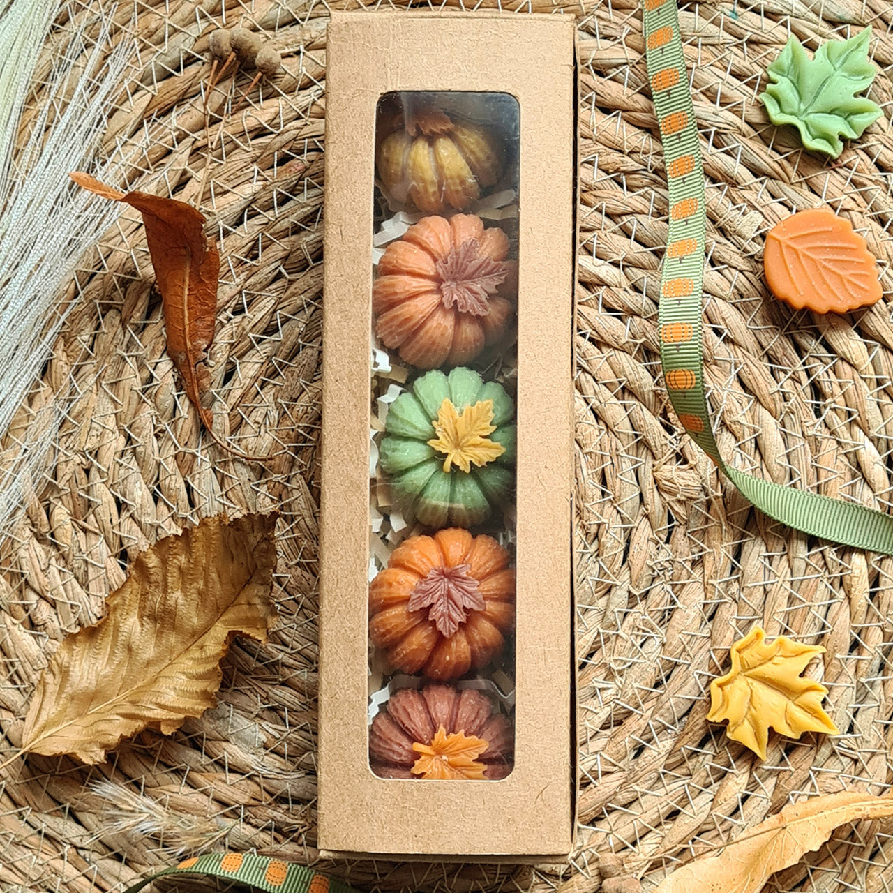 Seitenansicht der handgemachten Kürbis Wax Melts