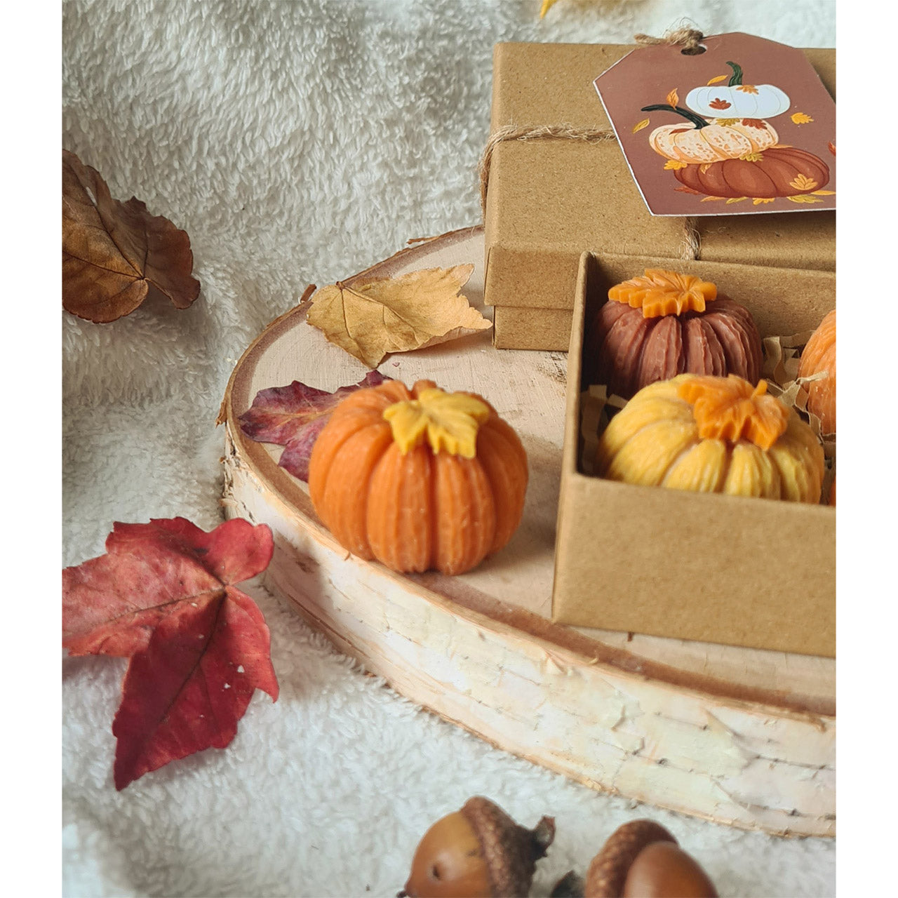 Pastellorange Kürbis Wax Melt – Handgemacht und dekorativ