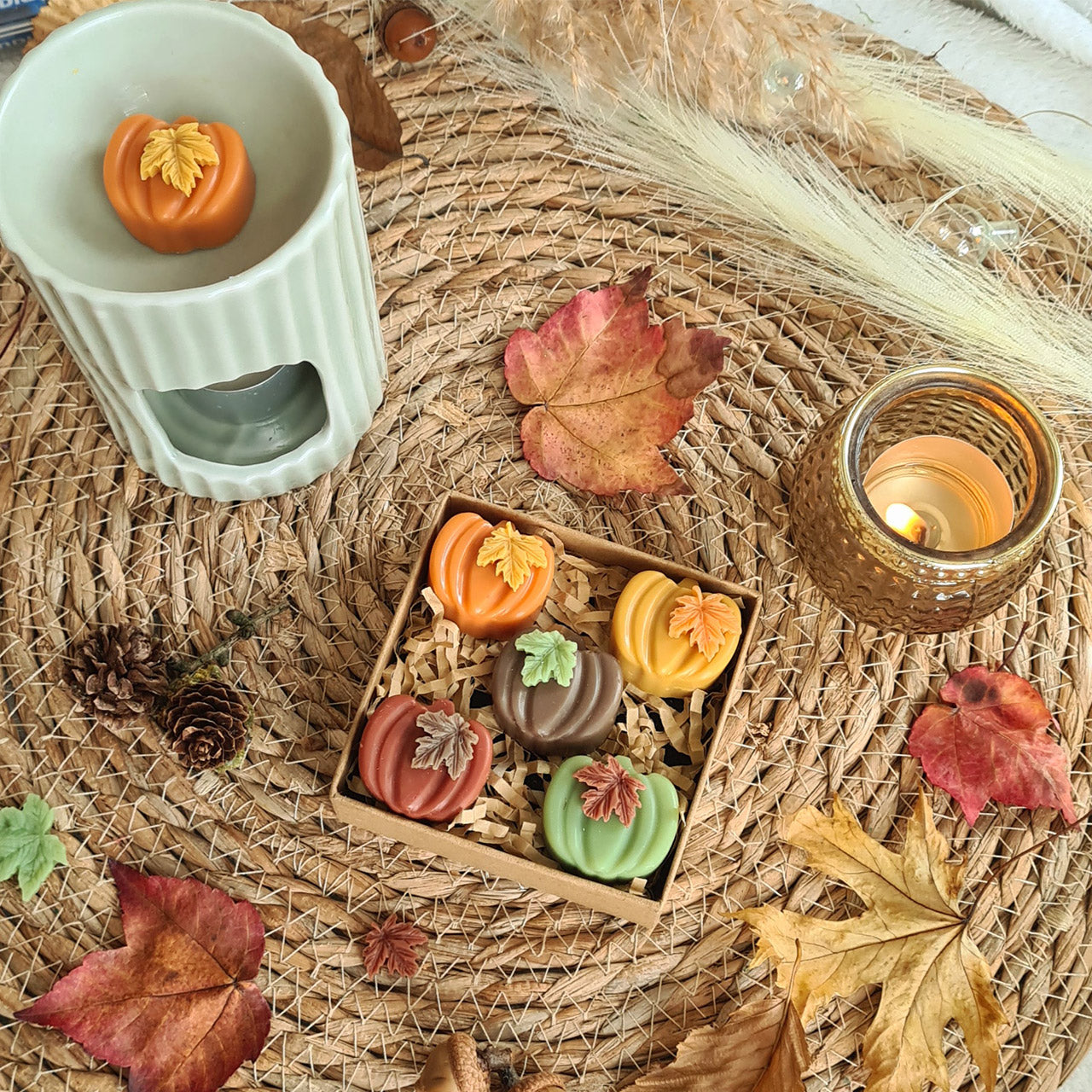 Duftkerze Kürbiszauber – natürliche Dekoration für Zuhause