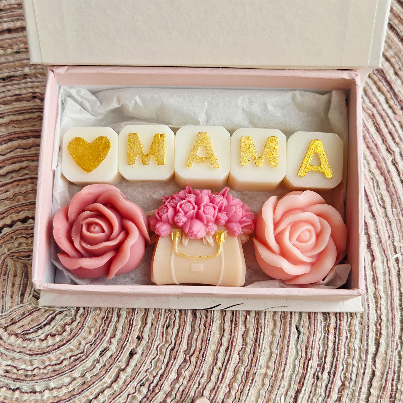 Coffret Fondants Parfumés MAMA – Cadeau Parfumé en Cire de Soja pour Maman