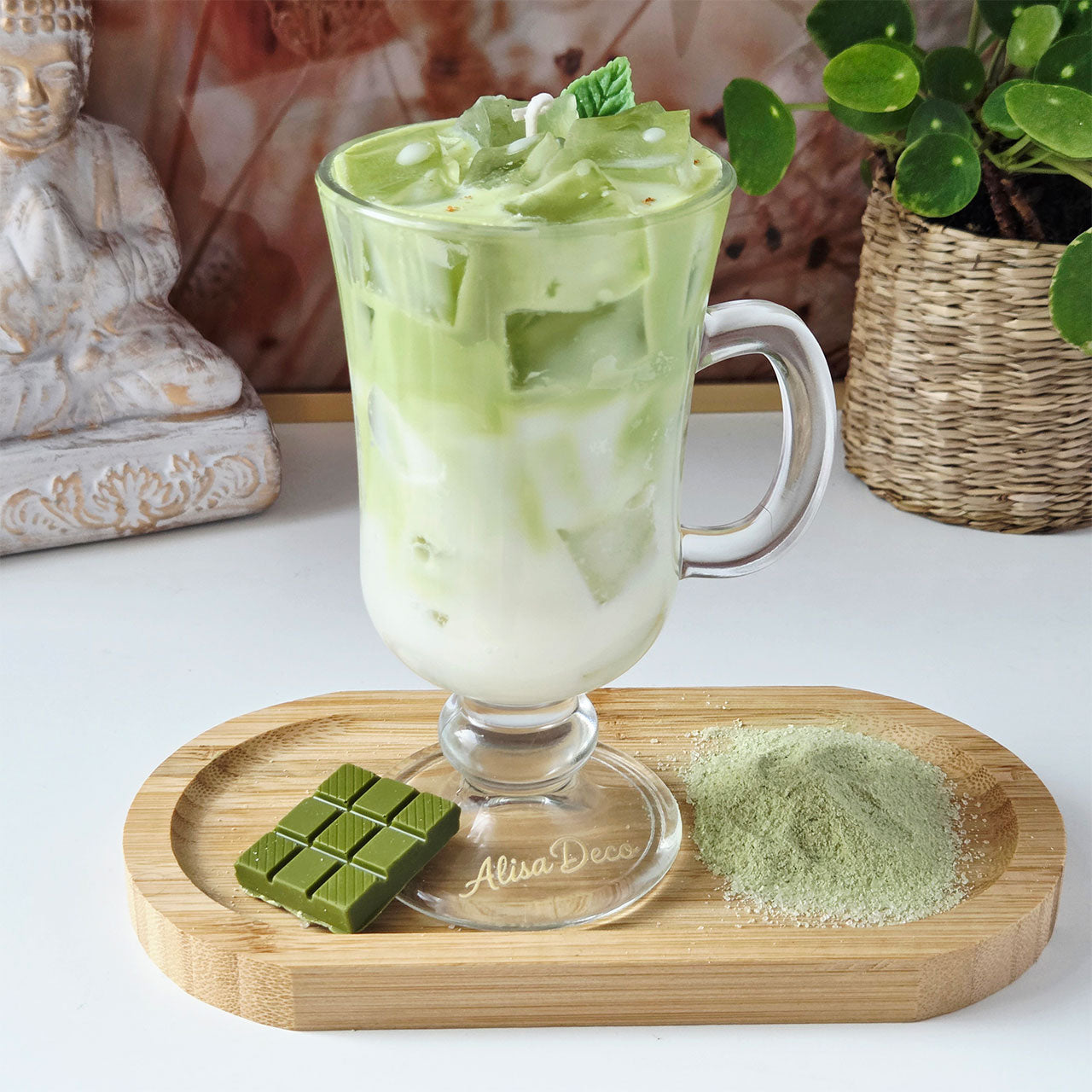 Matcha Latte Duftkerze für ruhige Wohnatmosphäre