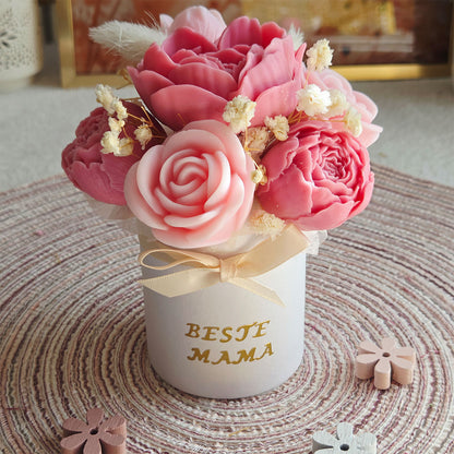 Geschenkfertige Kerze mit Aufschrift „Beste Mama“