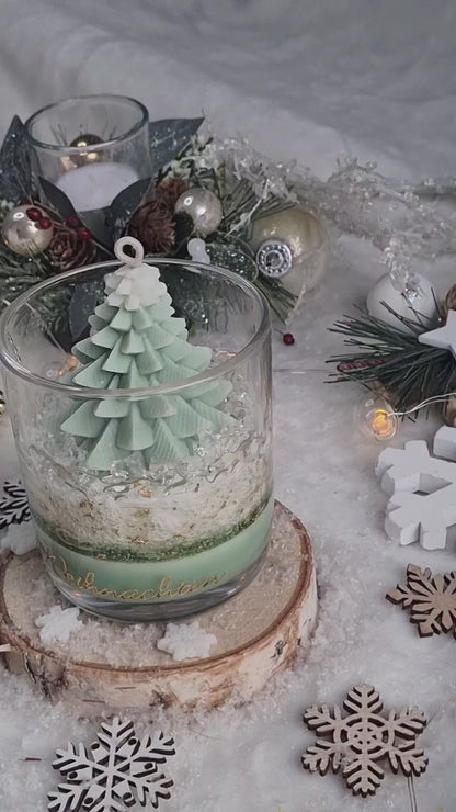Bougie de Noël avec sapin de Noël sous verre – Édition limitée