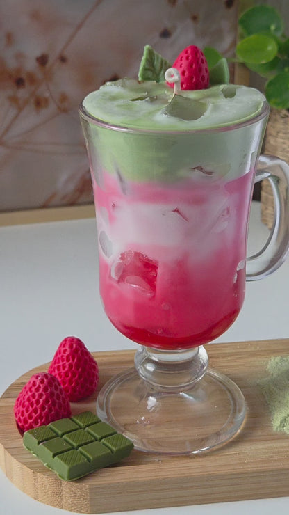 Strawberry Matcha Latte Kerze im Glas