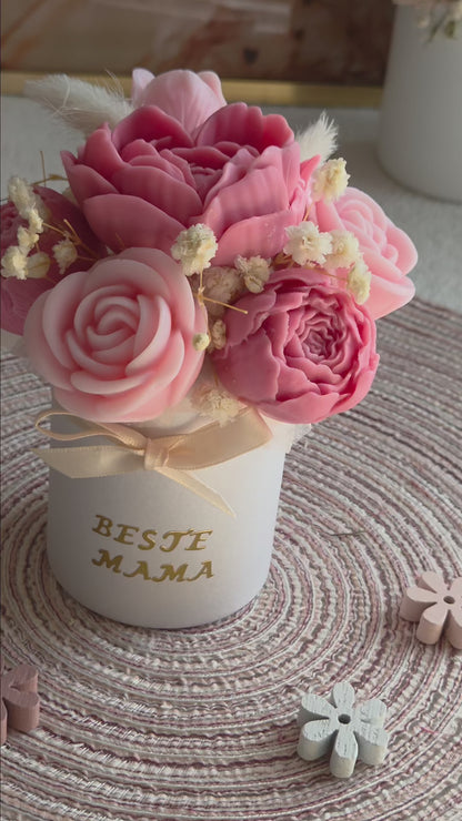 Kerzenstrauß für Mama – Muttertag Geschenk – Beste Mama Duftkerze – Blumen Kerze – Handgemacht