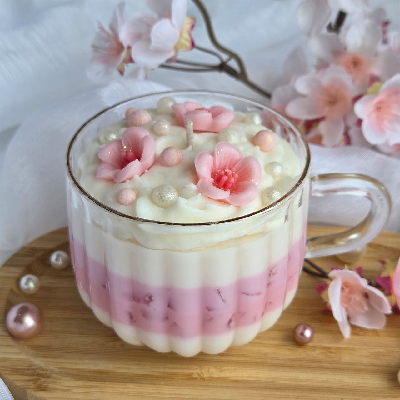 Sakura Latte – Bougie délicatement parfumée à la cire de soja