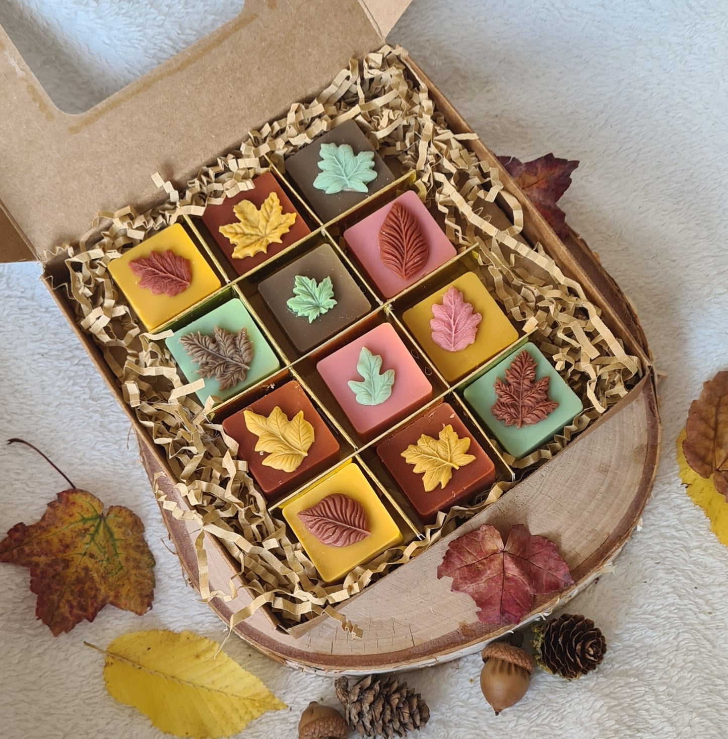 Wax Melts Herbstzauber – Blattform mit Kerze und Deko