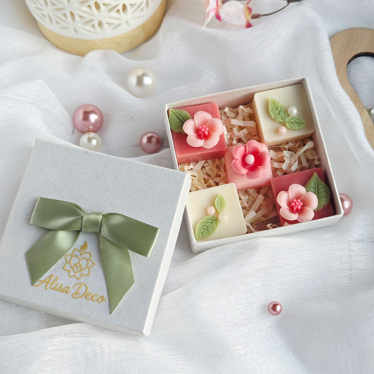 Wax Melts Geschenkset in frühlingshafter Wohnatmosphäre