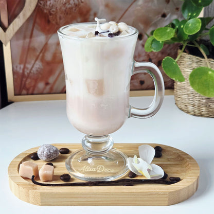 Vanilla Latte Kerze im Glas im Café-Look, handgemachte Sojawachskerze