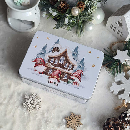 Weihnachts-Geschenkbox mit Gnome- und Tannenbaum-Wachsmelts
