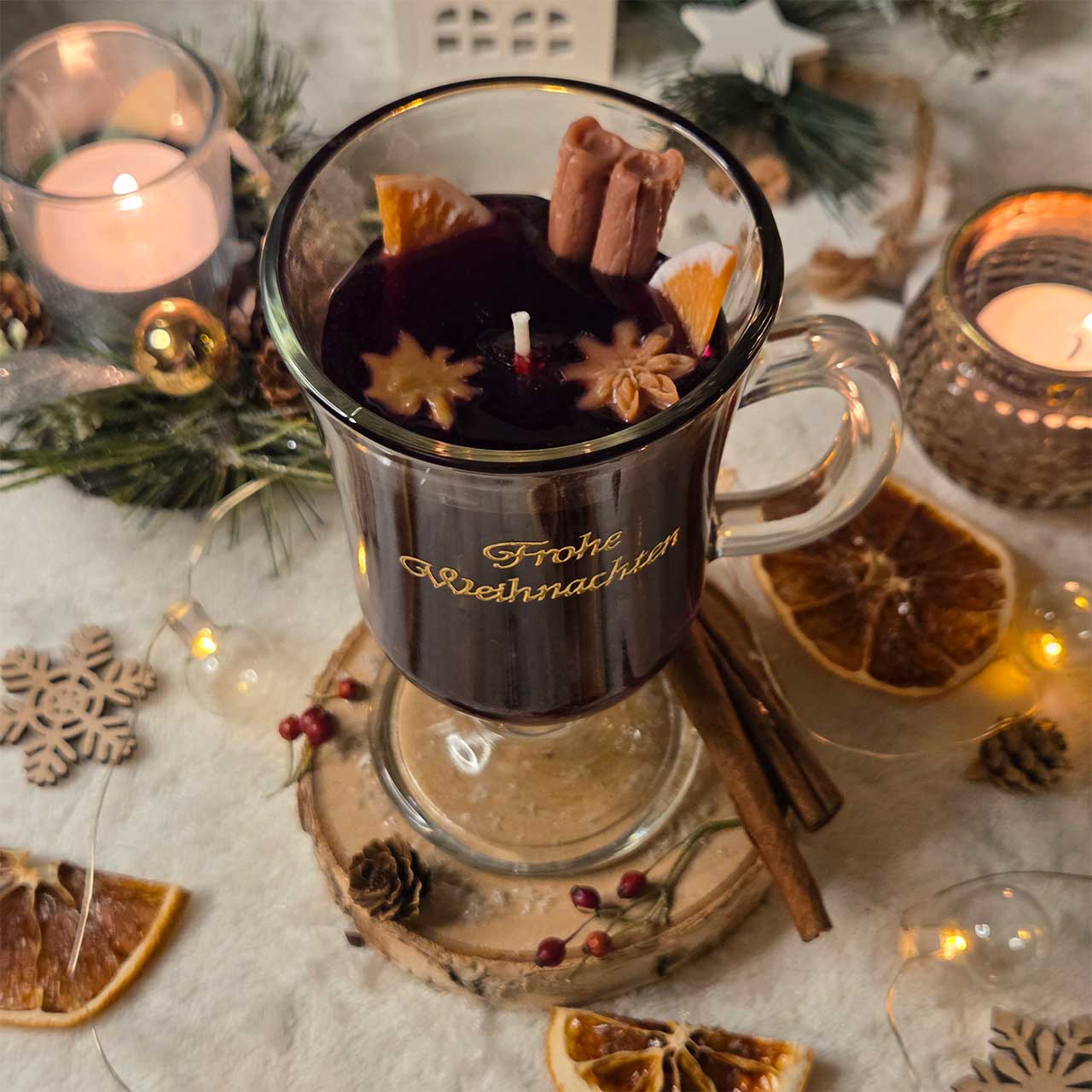 Glühwein Duftkerze im Glas